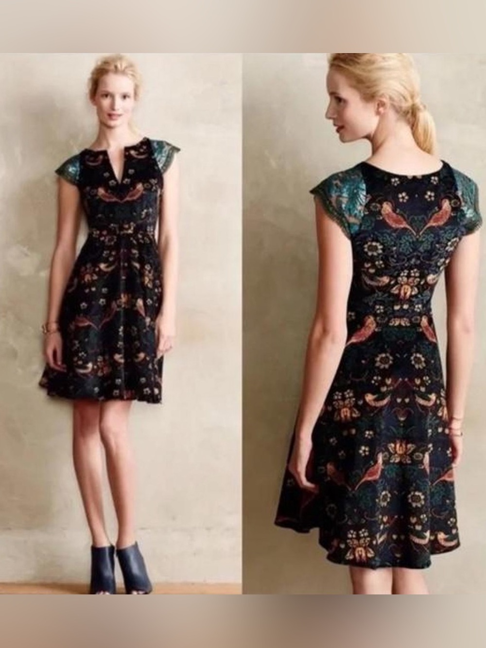 Anthropologie Eva Franco
Larksong Corduroy Bird Sequin Dress, - Picture 2 of 9